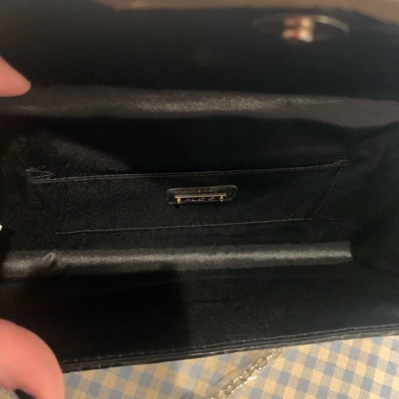 NWT Aldo Black Faux Leather Snakeskin Envelope Clutch Bag with Optional Chain - Picture 5 of 5